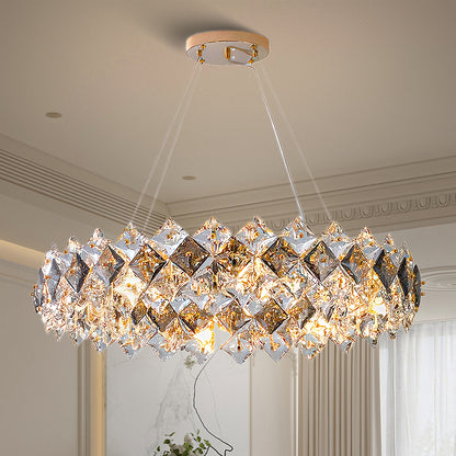 Scale Crystal Round Luxury Metal Chandelier