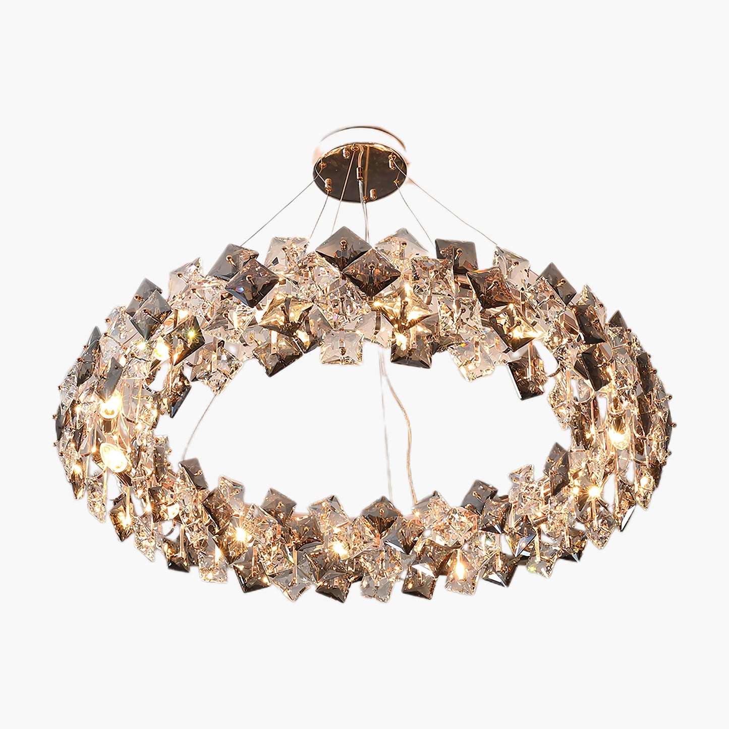 Scale Crystal Round Luxury Metal Chandelier