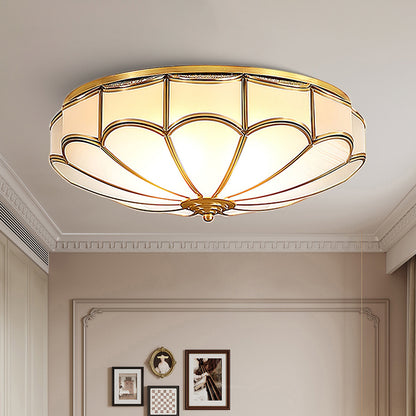 Scalloped Flush Minimalist Crystal Ceiling Light