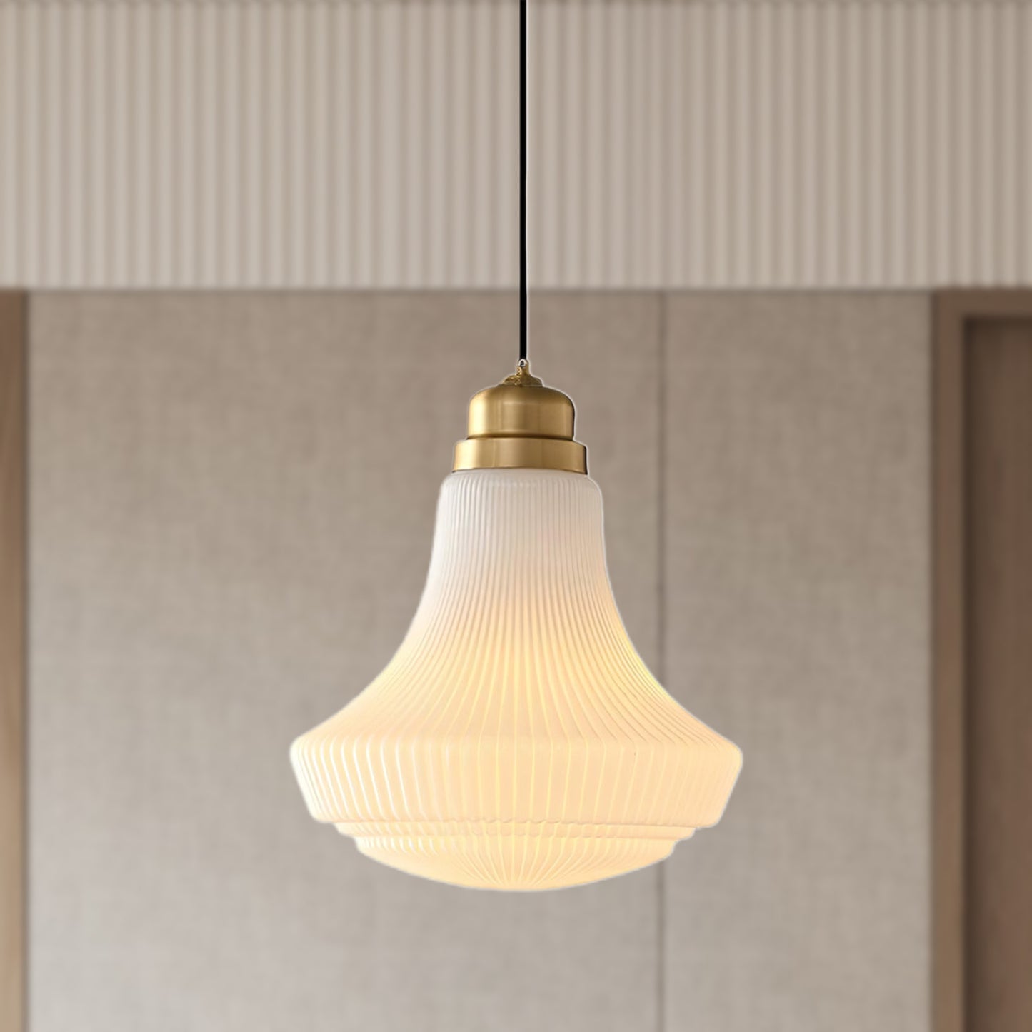 Schoolhouse Minimalist Crystal Pendant Light