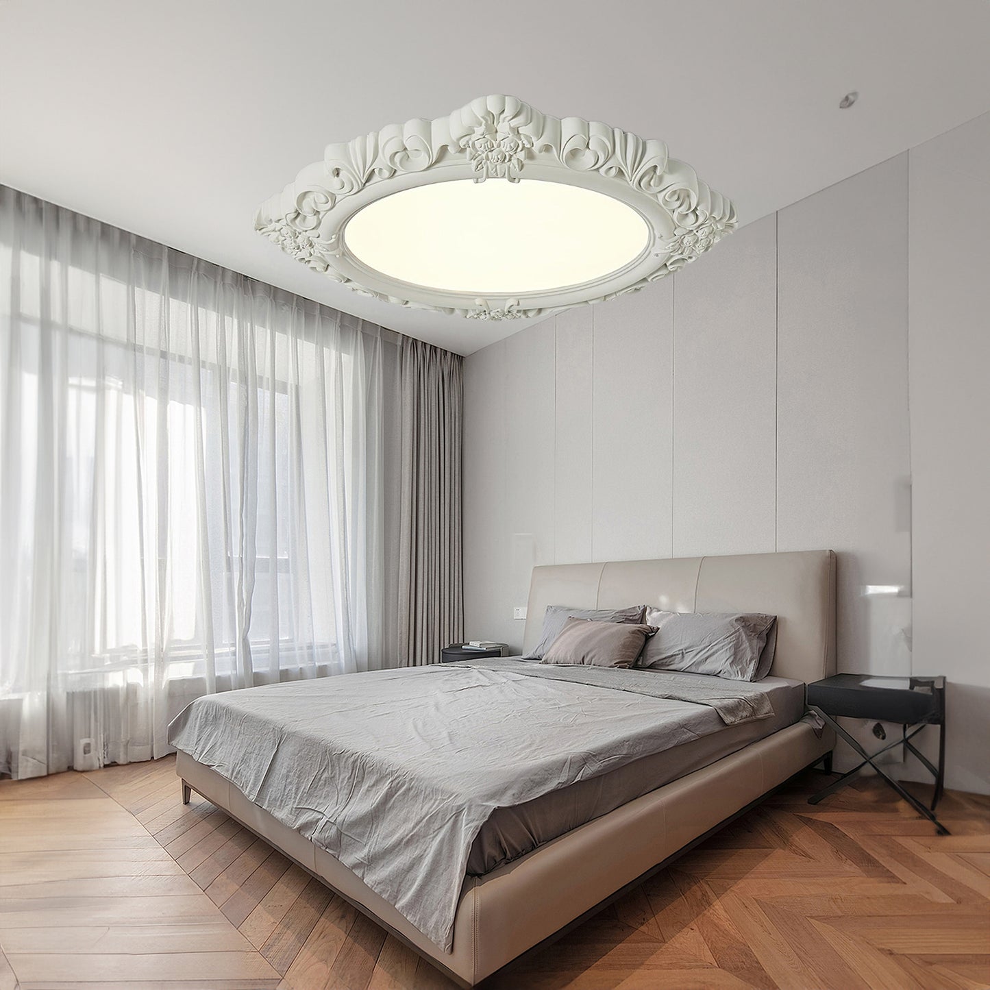 Sculpted Resin Minimalist Metal Ceiling Lamp