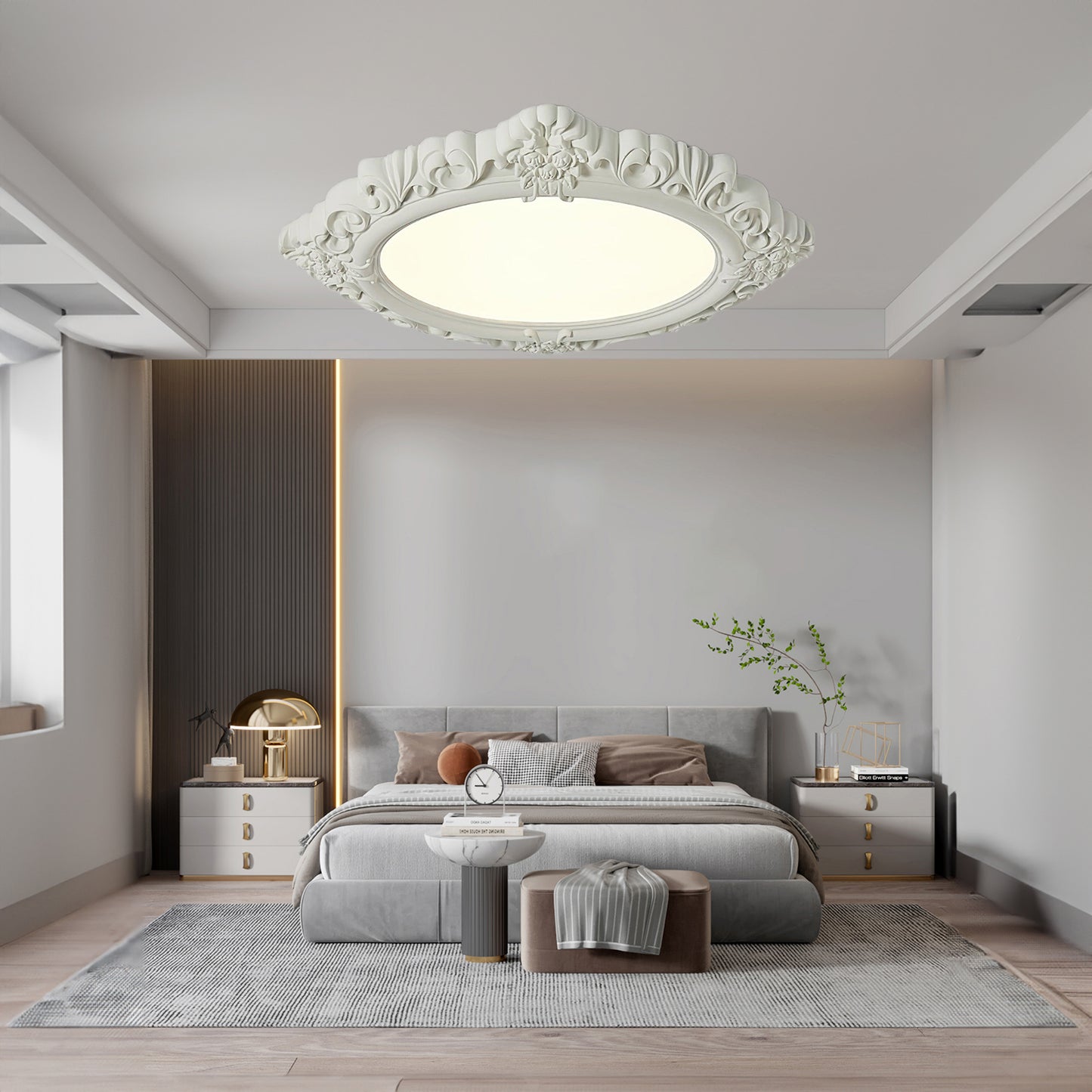 Sculpted Resin Minimalist Metal Ceiling Lamp