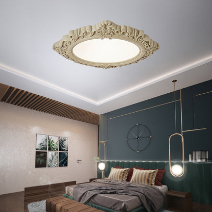 Sculpted Resin Minimalist Metal Ceiling Lamp