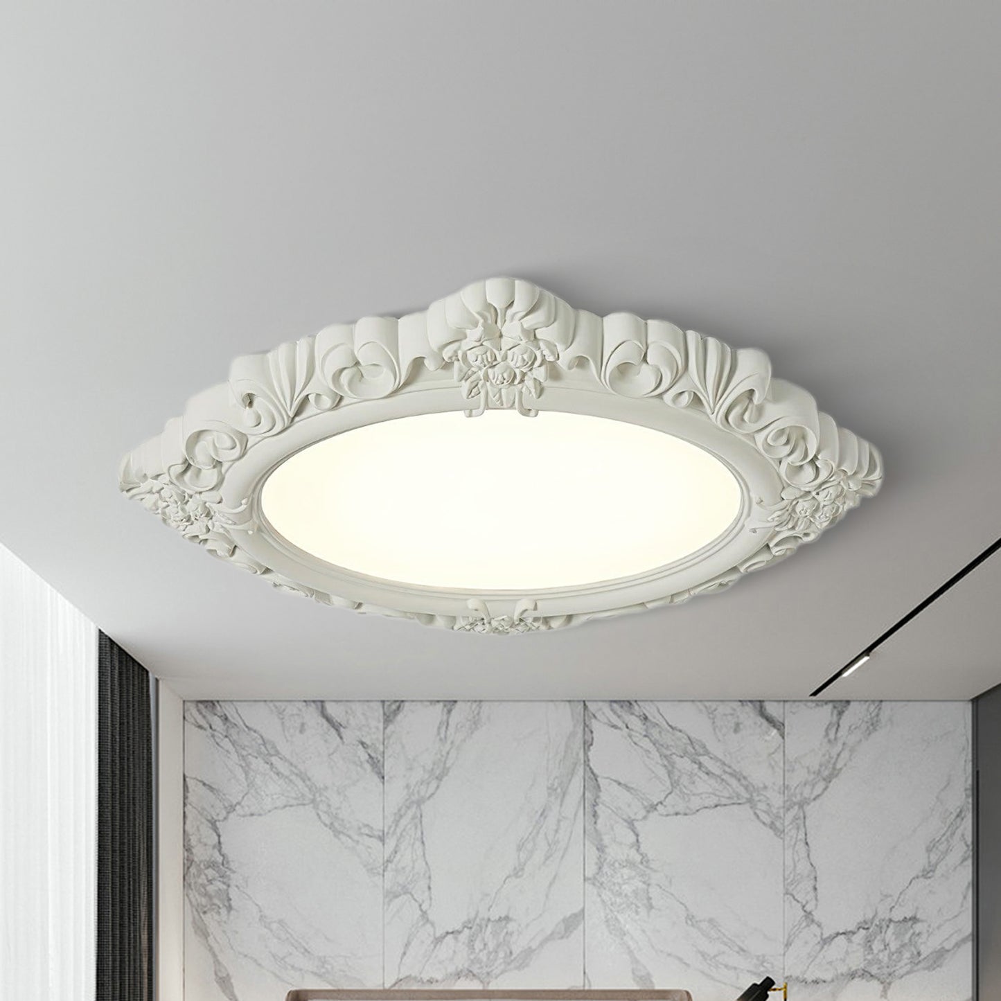 Sculpted Resin Minimalist Metal Ceiling Lamp