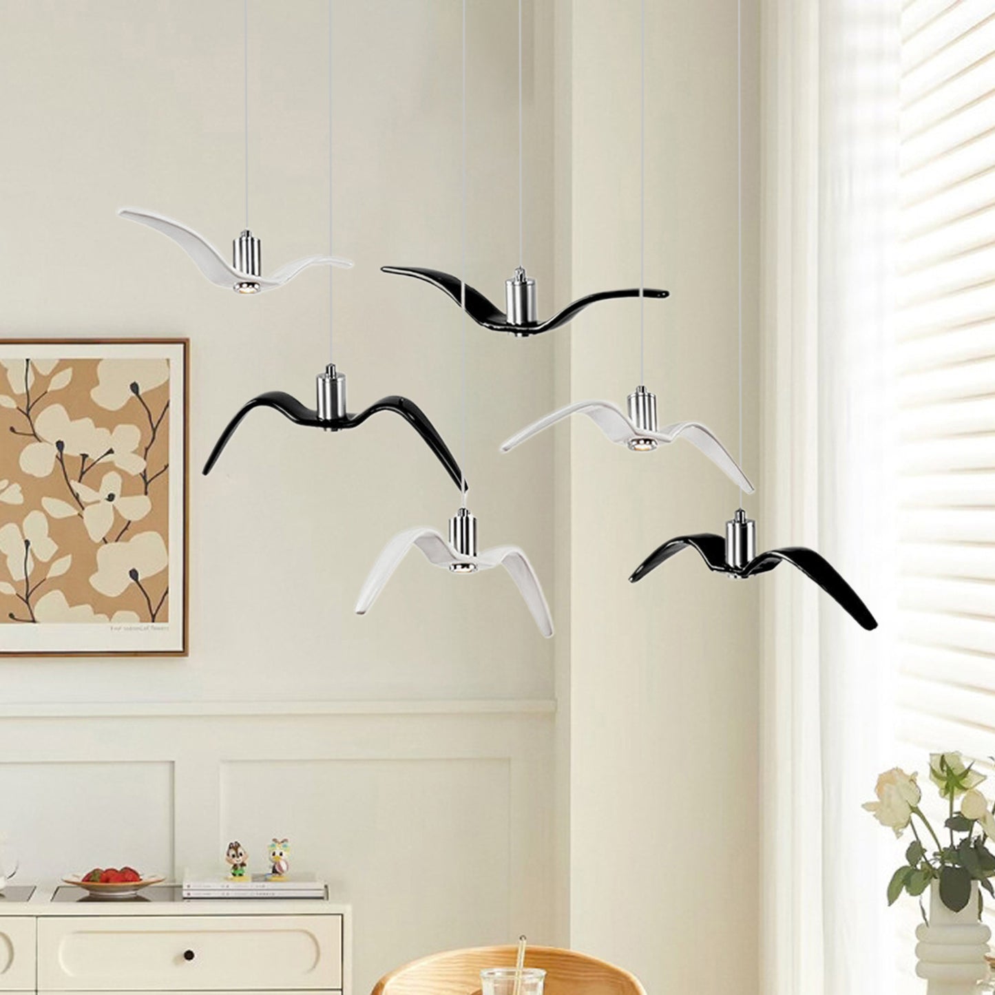 Seagull Resin Minimalist Metal Pendant Light