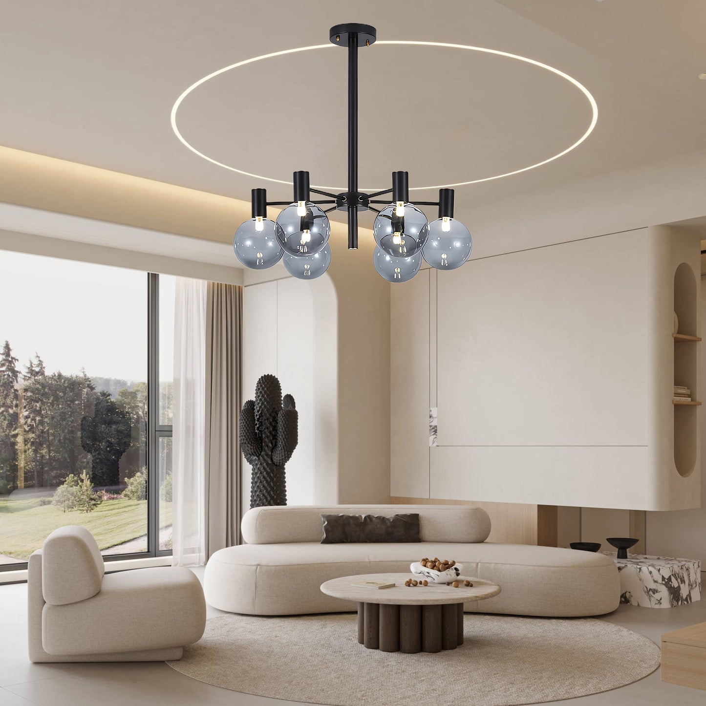 Selva Black Modern Crystal Chandelier