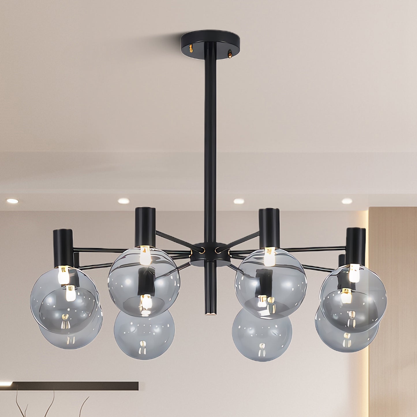 Selva Black Modern Crystal Chandelier