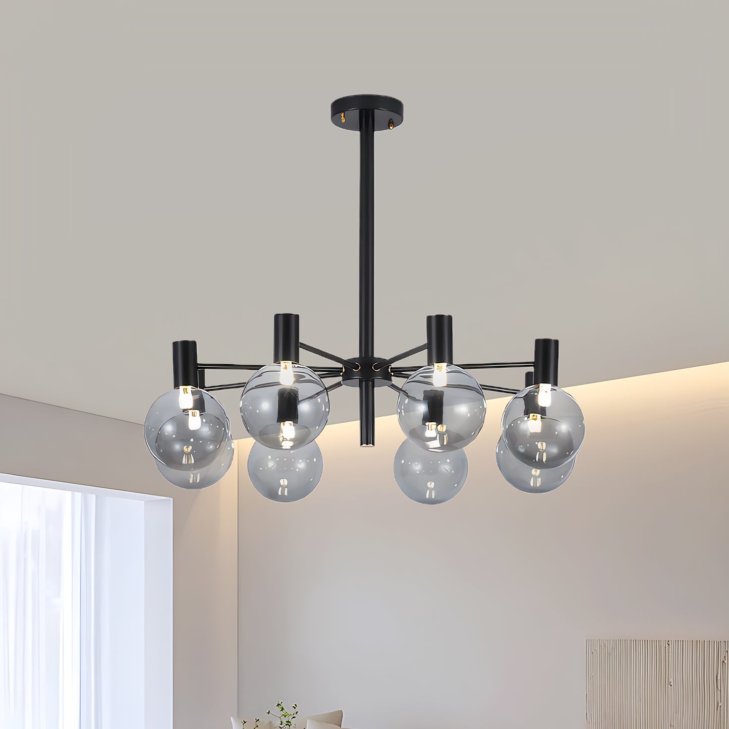 Selva Black Modern Crystal Chandelier