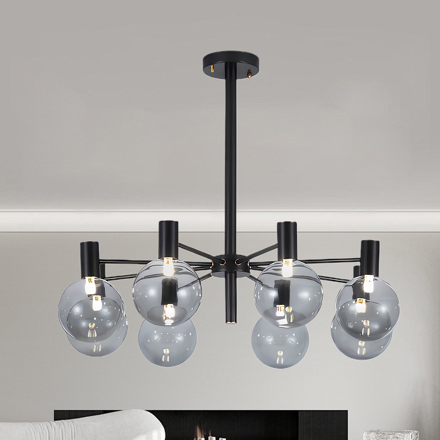 Selva Black Modern Crystal Chandelier