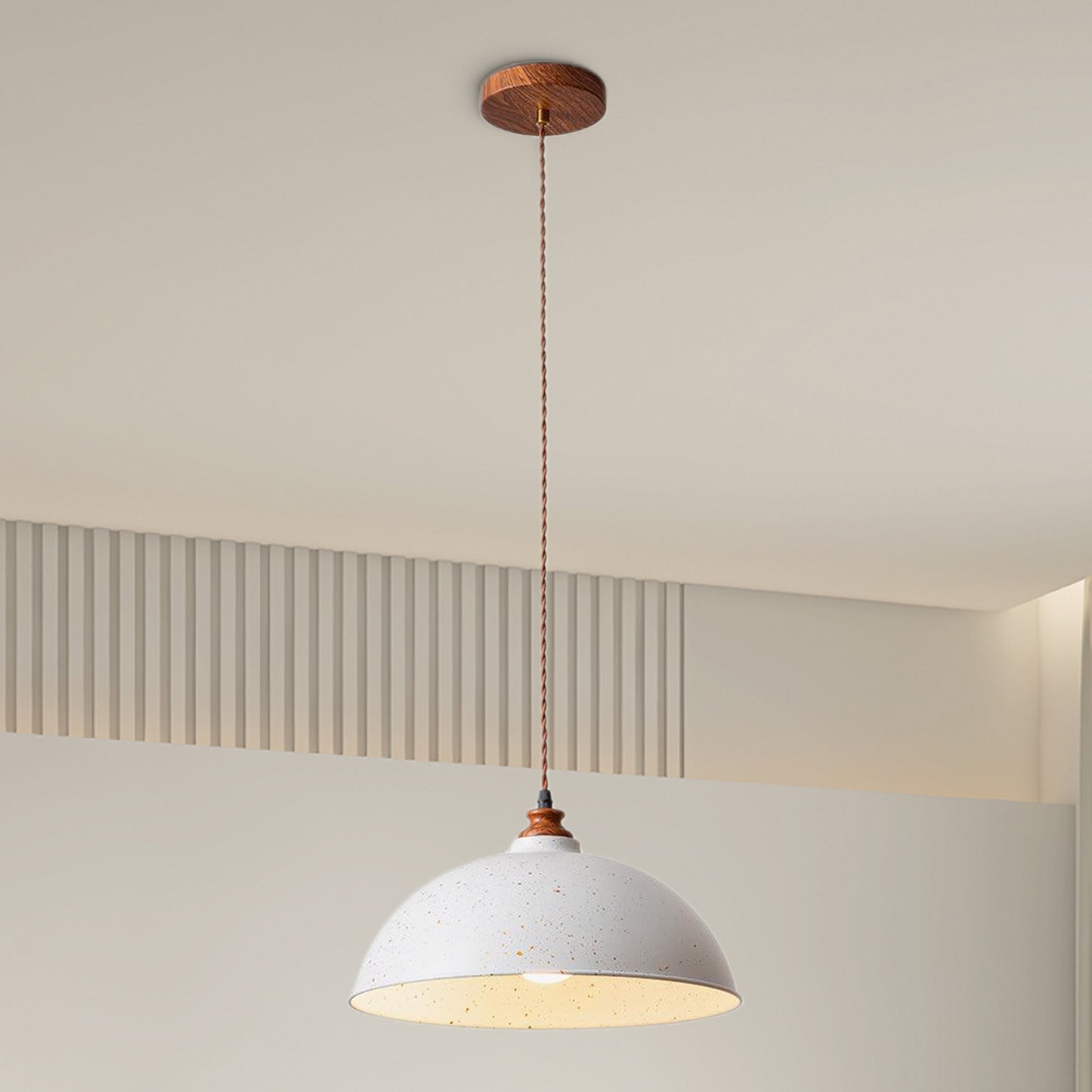 Semi Ball Contemporary Metal Pendant Light