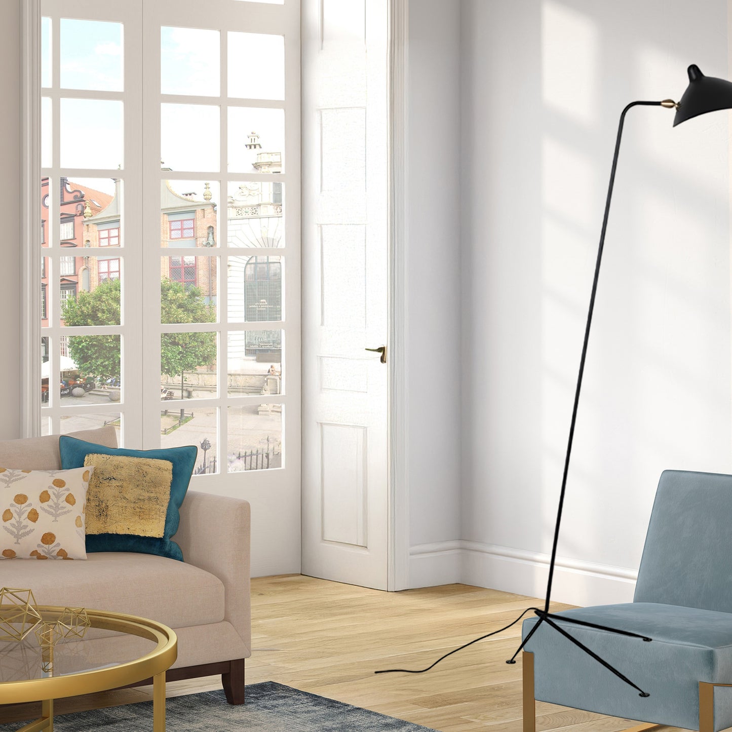 Serge Mouille Traditional Metal Floor Lamp