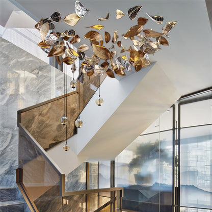 Shake Leaves Eclectic Crystal Chandelier