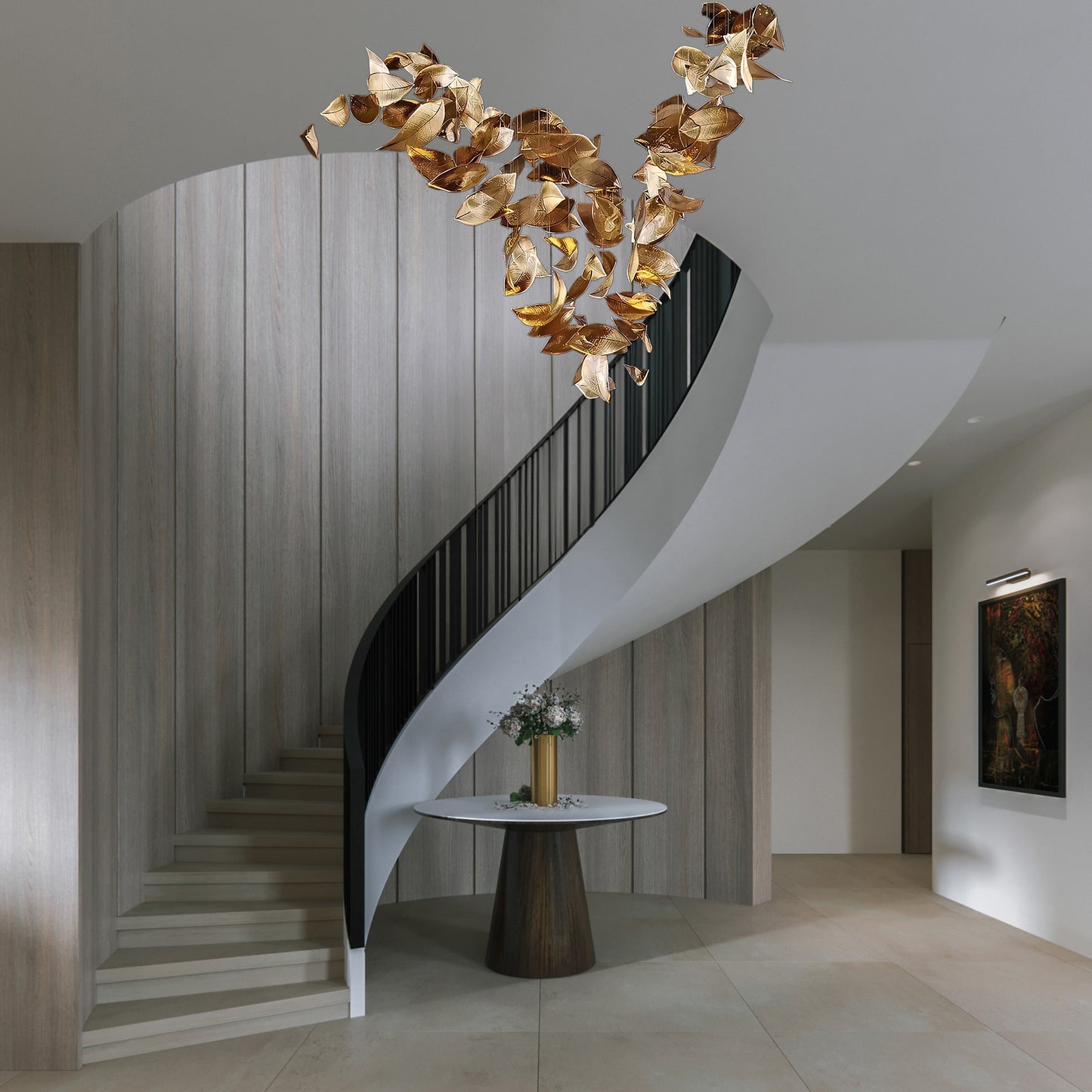 Shake Leaves Eclectic Crystal Chandelier