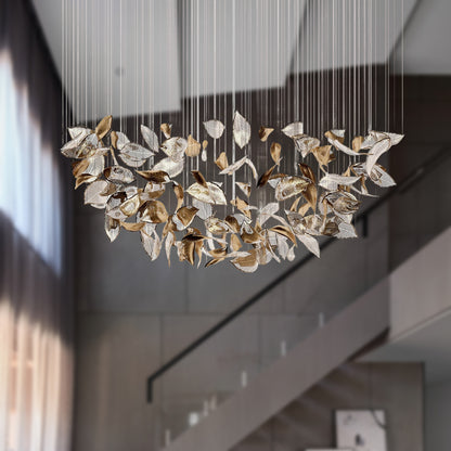 Shake Leaves Eclectic Crystal Chandelier