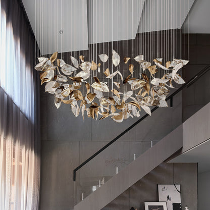 Shake Leaves Eclectic Crystal Chandelier