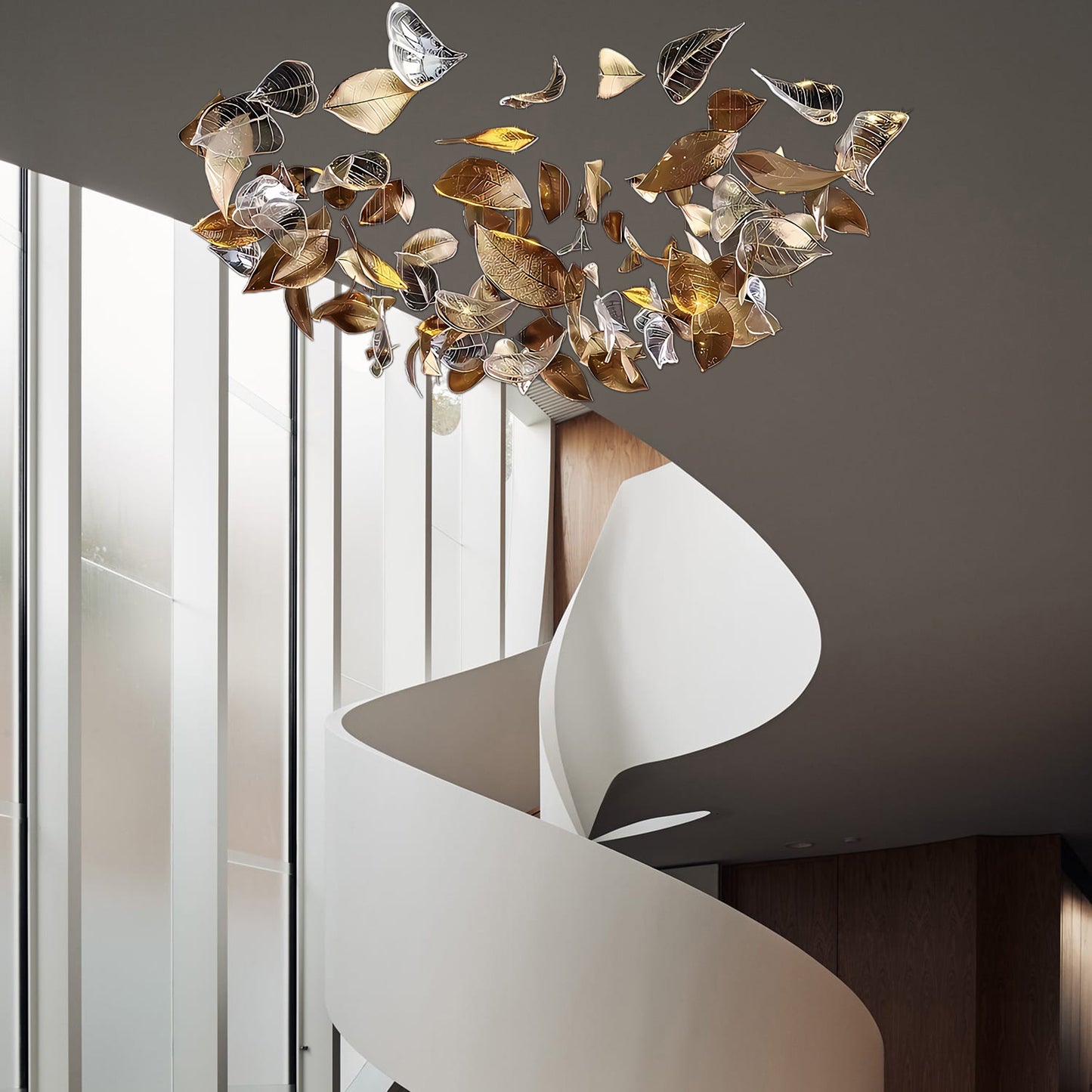 Shake Leaves Eclectic Crystal Chandelier