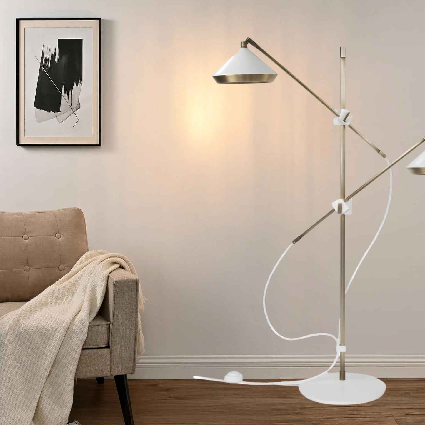 Shear Eclectic Metal Floor Lamp