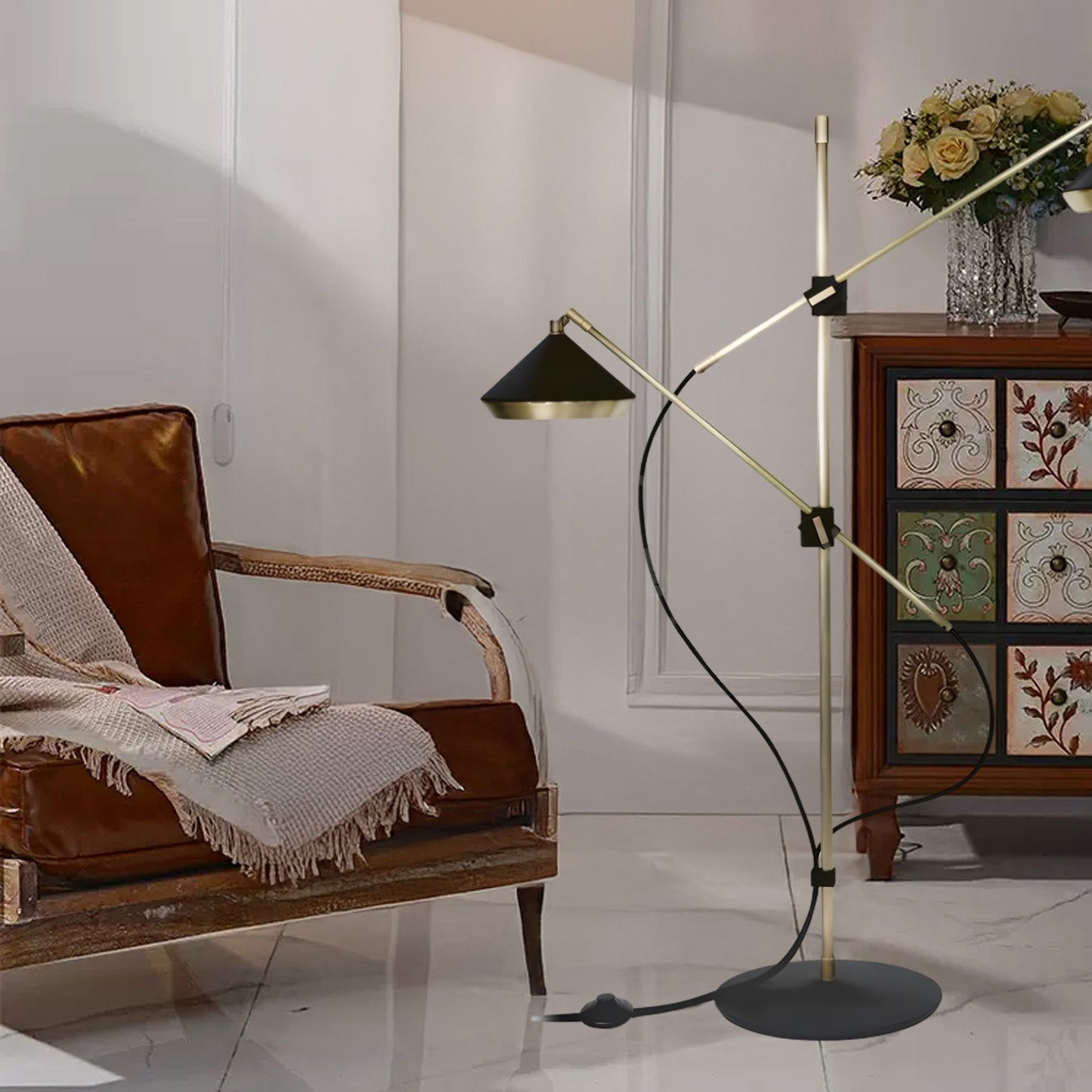 Shear Eclectic Metal Floor Lamp