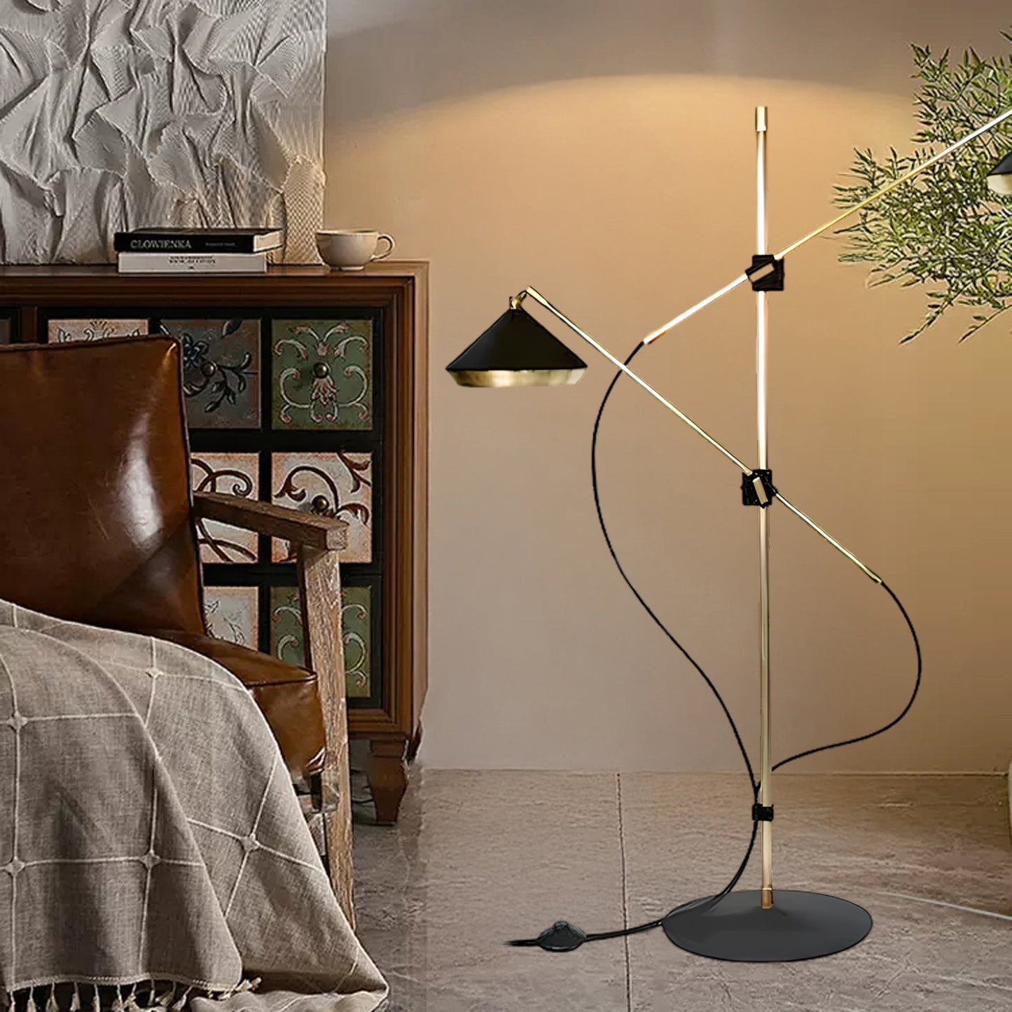 Shear Eclectic Metal Floor Lamp