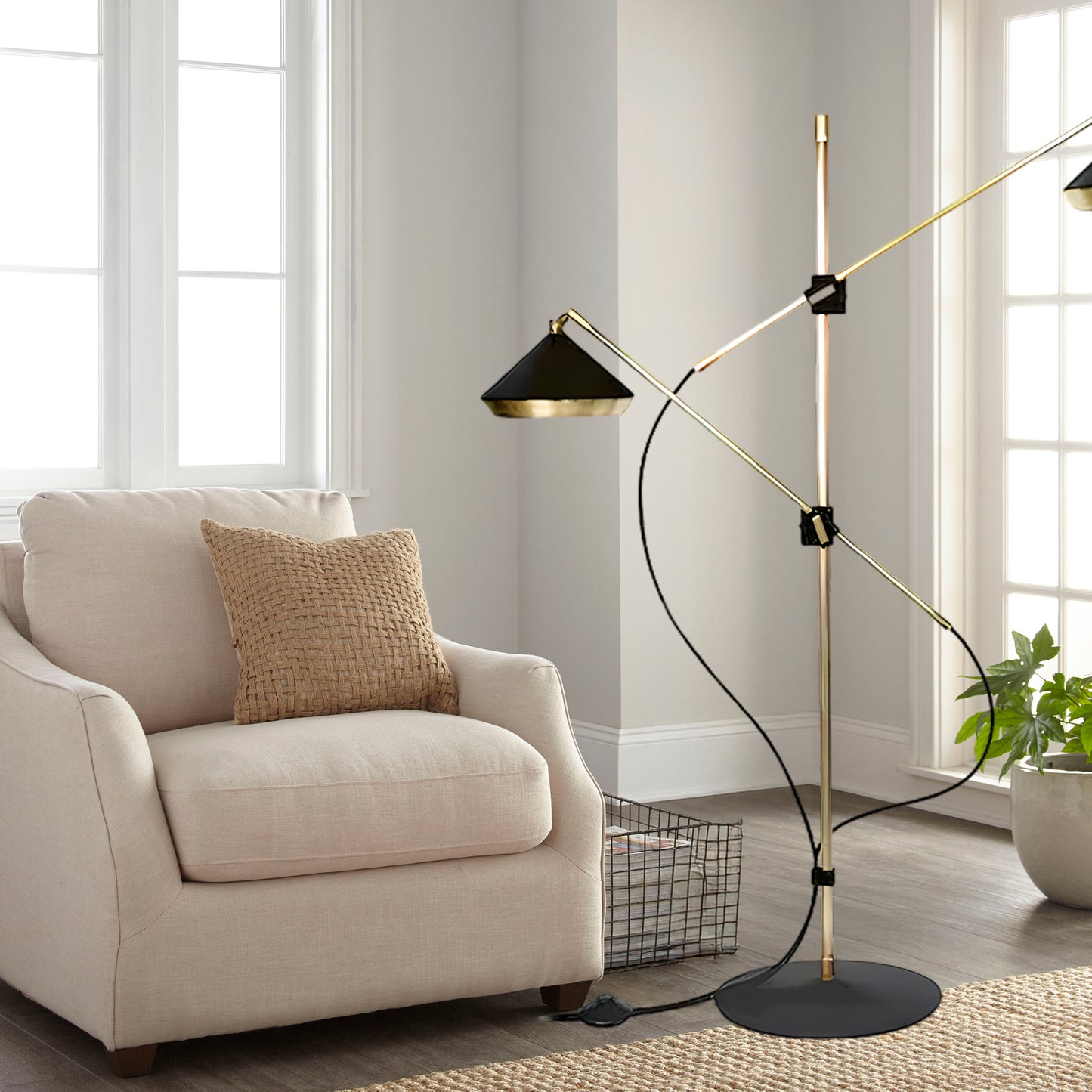 Shear Eclectic Metal Floor Lamp