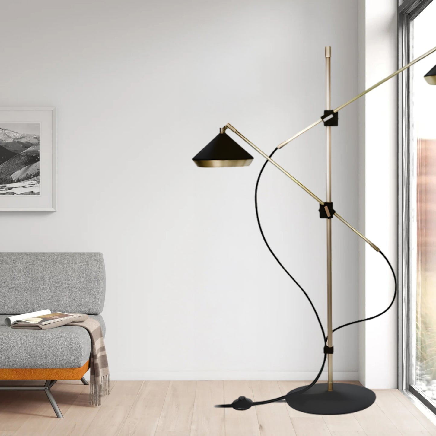 Shear Eclectic Metal Floor Lamp