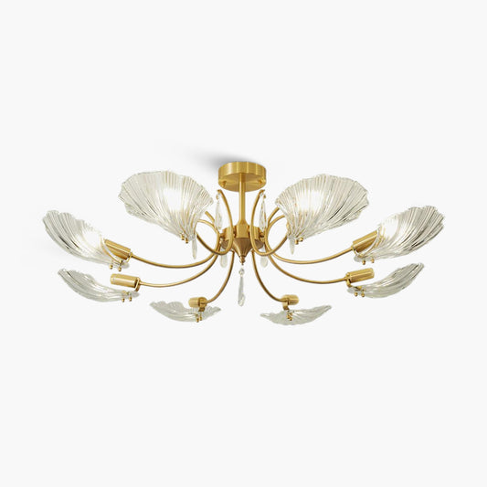 Shell Brass Luxury Crystal Ceiling Lamp