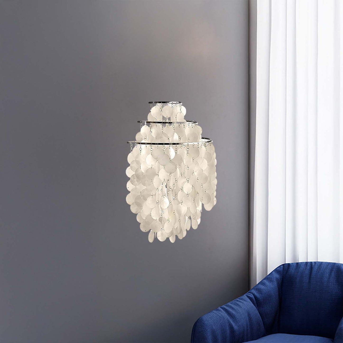 Shell Cascading Modern Metal Wall Light