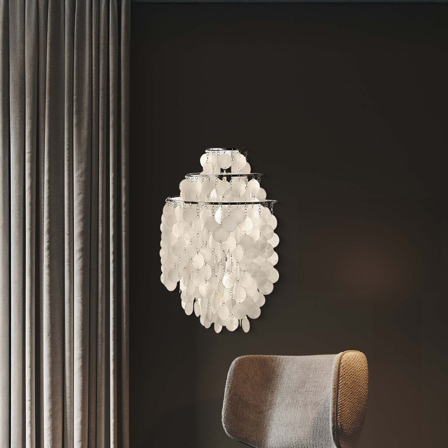 Shell Cascading Modern Metal Wall Light