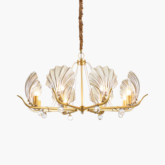 Shell Art Deco Crystal Chandelier