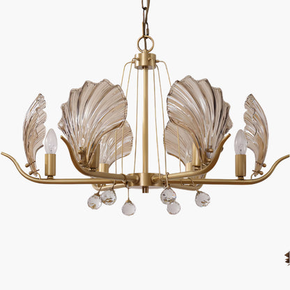 Shell Art Deco Crystal Chandelier