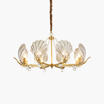 Shell Art Deco Crystal Chandelier