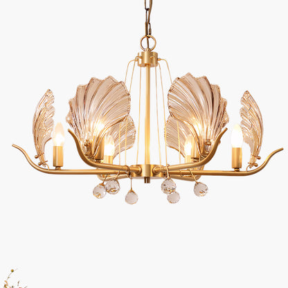 Shell Art Deco Crystal Chandelier