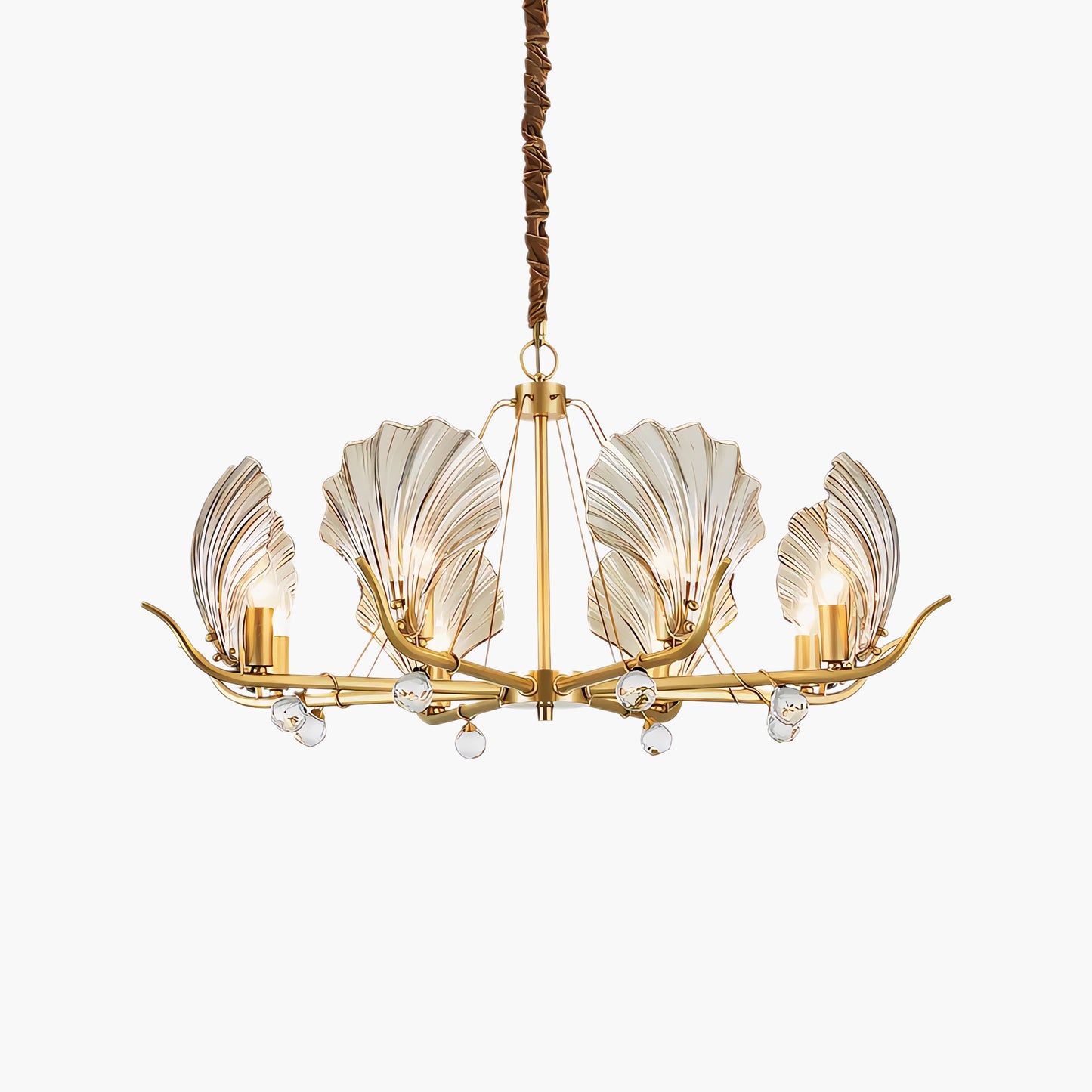 Shell Art Deco Crystal Chandelier