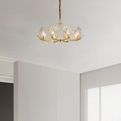 Shell Art Deco Crystal Chandelier