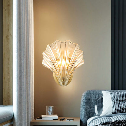 Shell Art Deco Crystal Wall Light