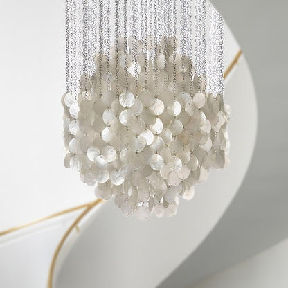 Shell Waterfall Minimalist Metal Chandelier