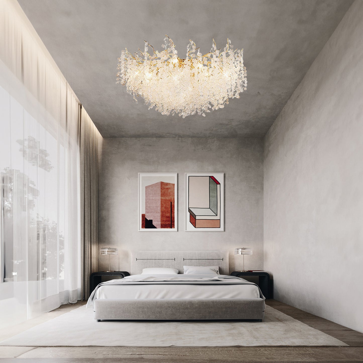 Shiro Noda Modern Crystal Ceiling Lamp