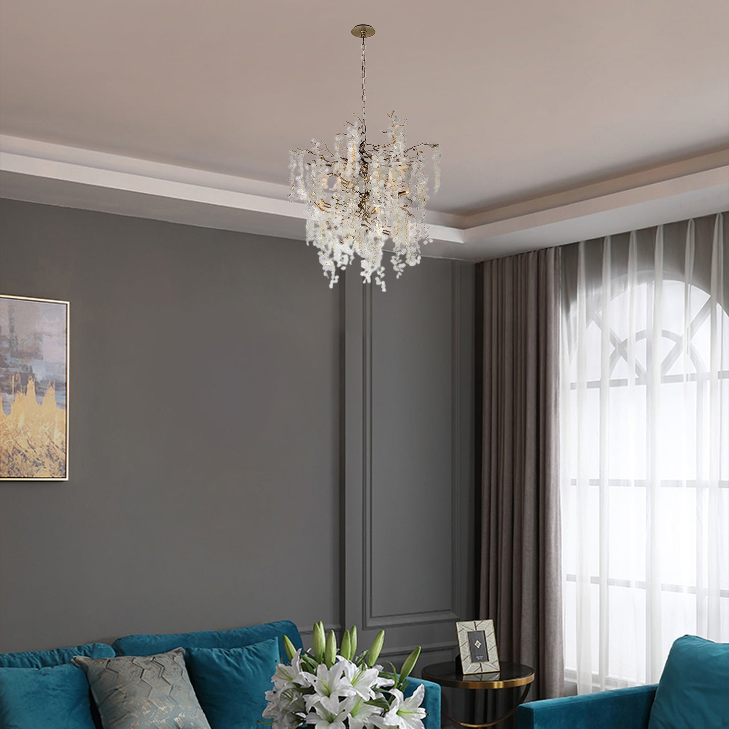 Shiro Noda Contemporary Crystal Chandelier