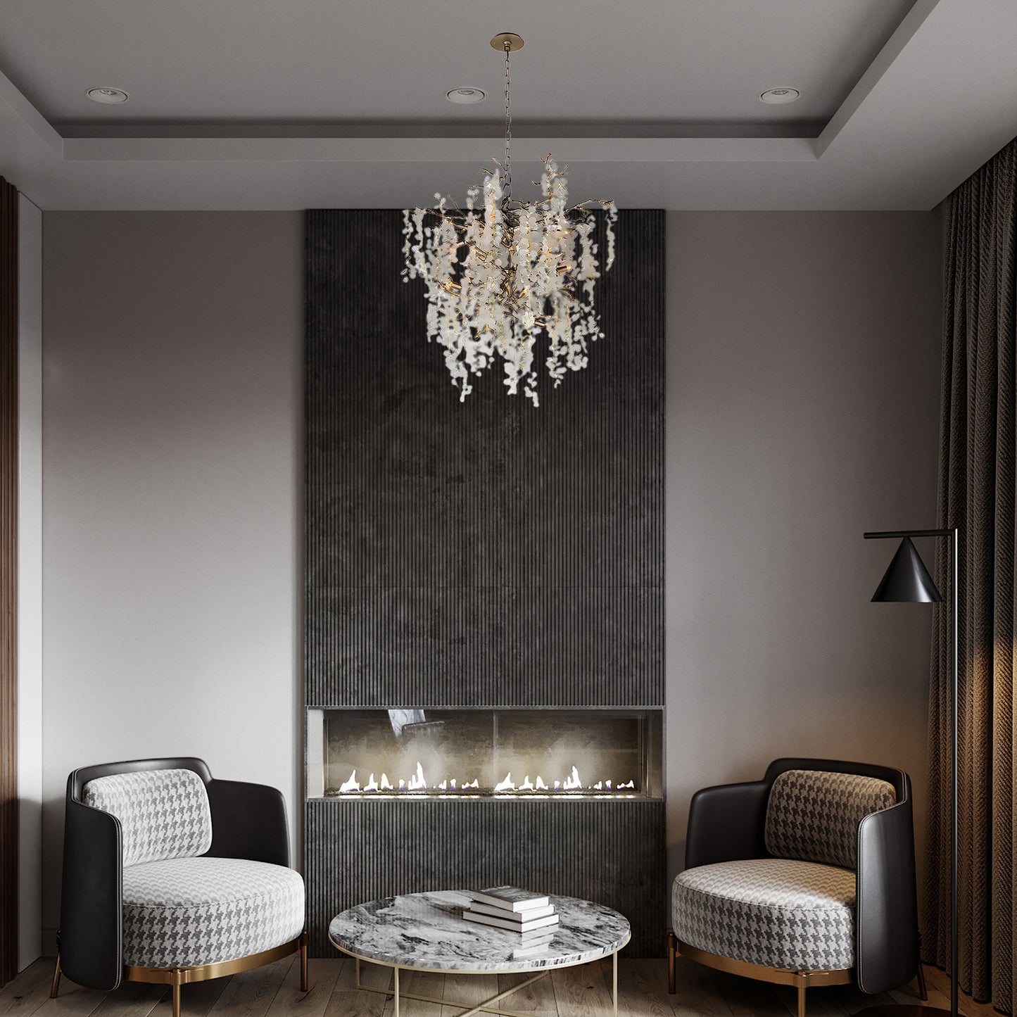 Shiro Noda Contemporary Crystal Chandelier