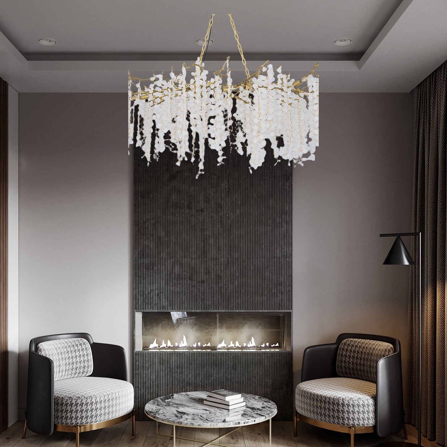 Shiro Noda Contemporary Crystal Chandelier