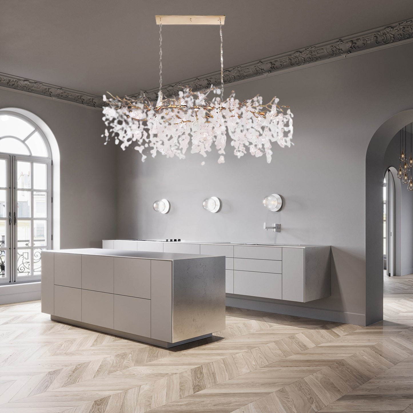 Shiro Noda Contemporary Crystal Chandelier