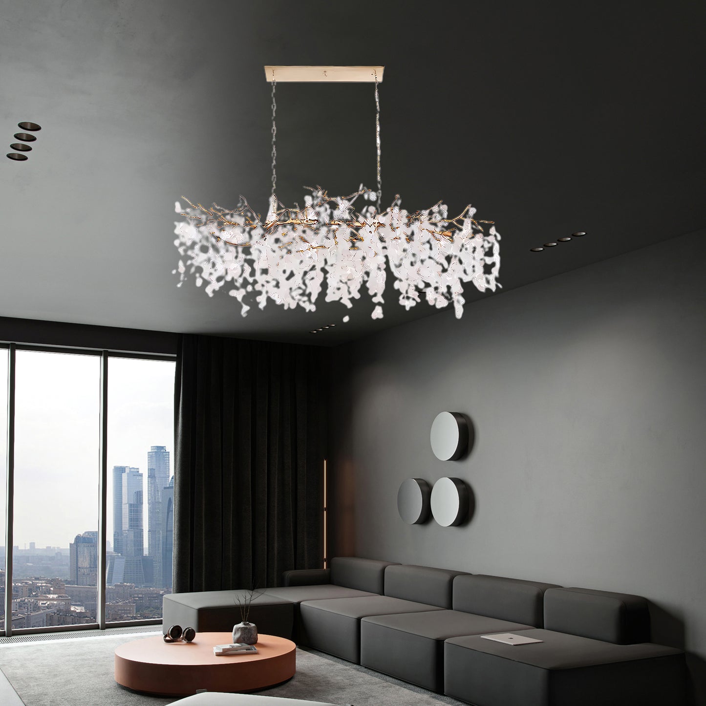 Shiro Noda Contemporary Crystal Chandelier