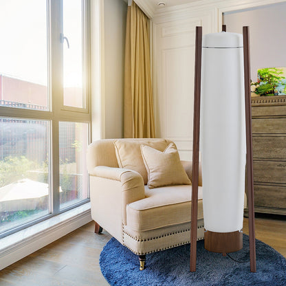 Side LED Art Deco Wood Floor Lamp