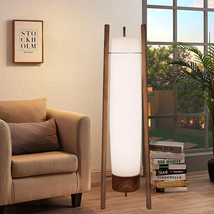 Side LED Art Deco Wood Floor Lamp