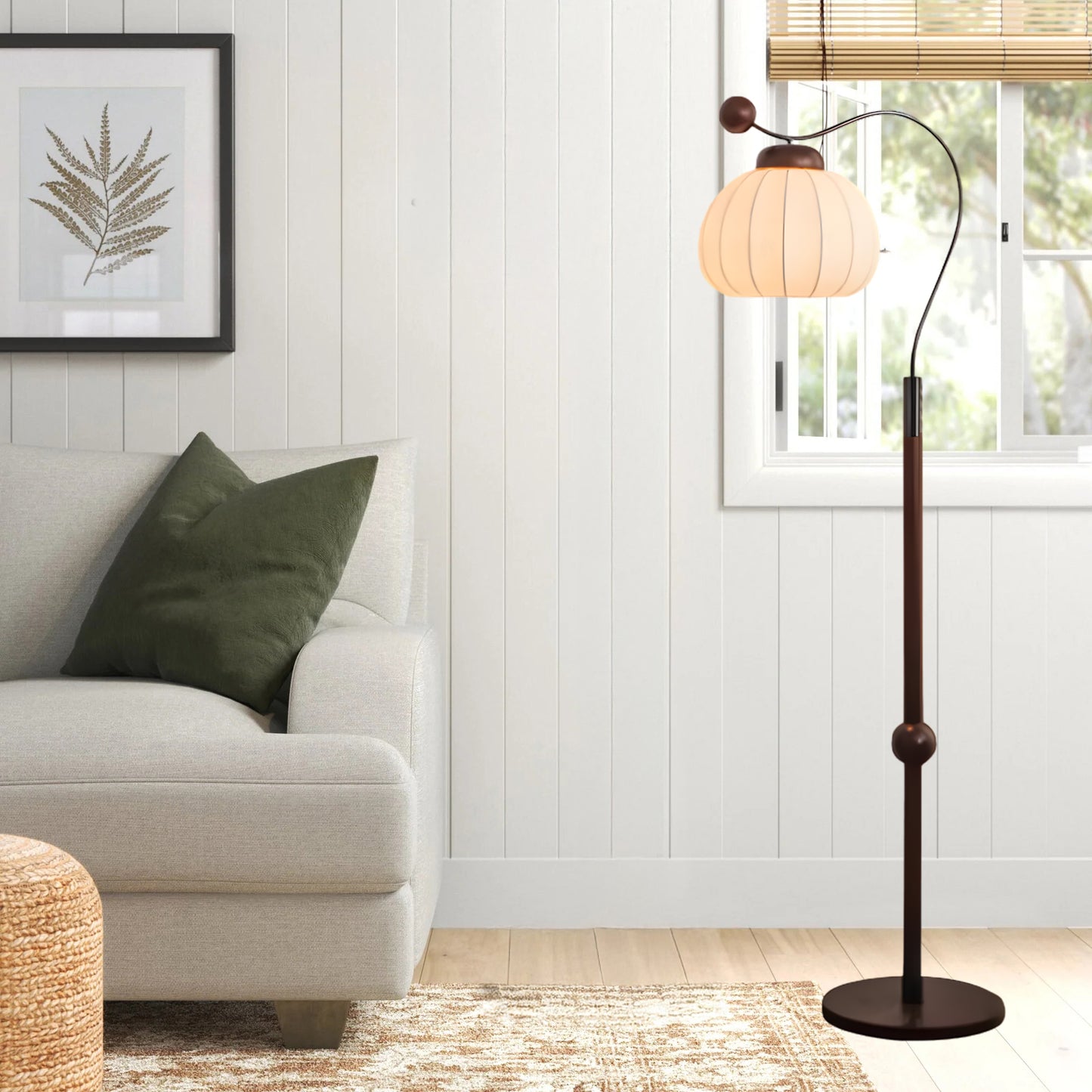 Silk Globe Luxury Metal Floor Lamp