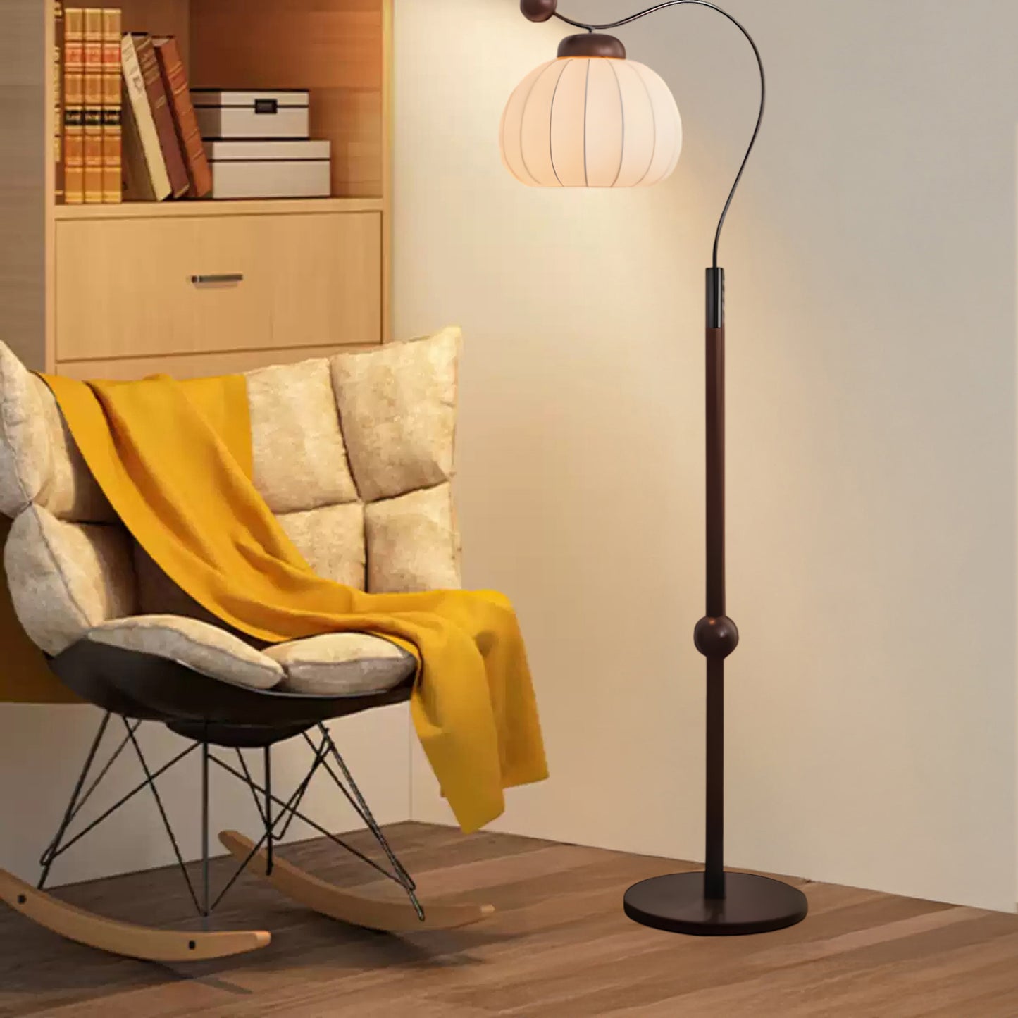 Silk Globe Luxury Metal Floor Lamp