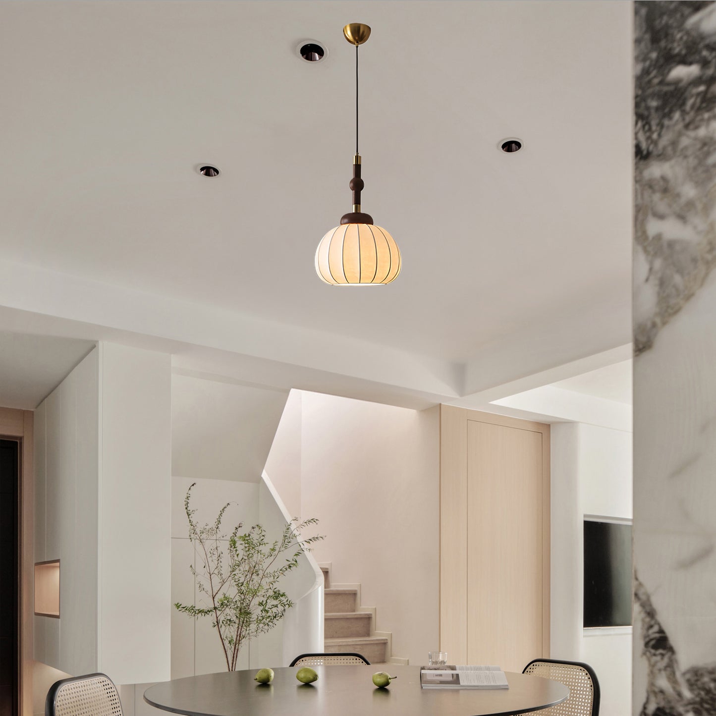 Silk Globe Luxury Metal Pendant Lamp