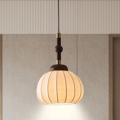 Silk Globe Luxury Metal Pendant Lamp