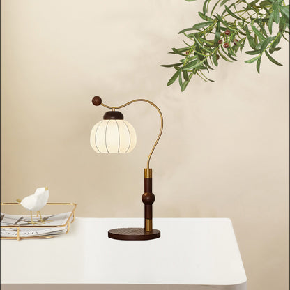 Silk Globe Luxury Metal Table Lamp