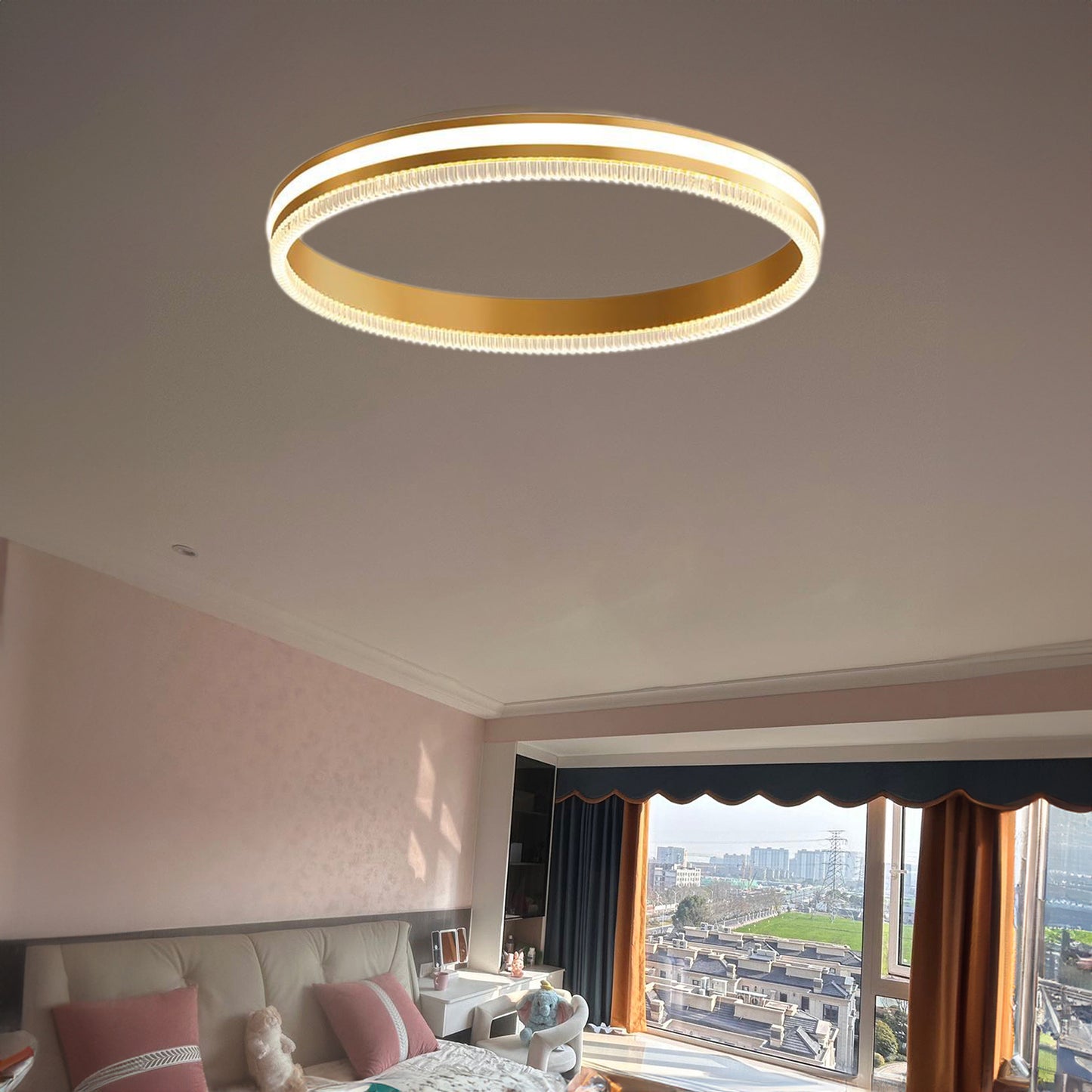 Simple Acrylic Ring Eclectic Metal Ceiling Light